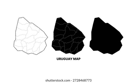 Minimalistische uruguuaysche Karte, Vektorgrafik