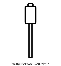 O ícone minimalista do cabo USB simboliza a transferência de dados, a energia elétrica e o design de conexão moderno.