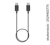 Minimalist USB cable vector illustration showcasing sleek design