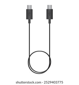 Minimalist USB cable vector illustration showcasing sleek design