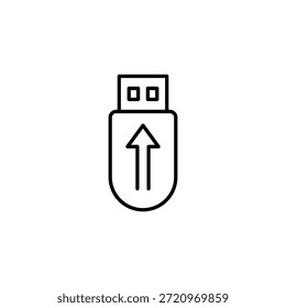Minimalistisches USB-Laufwerkssymbol für die Datenübertragungstechnologie