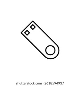 Minimalista USB Flash Drive Icon Outline Estilo Ilustración vectorial