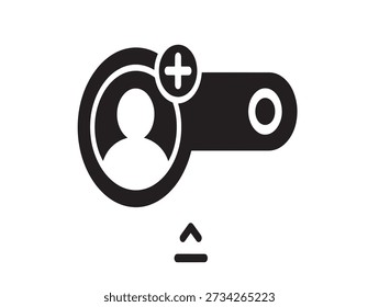 Minimalist user add icon with plus sign