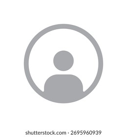 Silhueta de ícone cinza do avatar do usuário minimalista para a imagem do perfil site app ui ux placeholder identificação da conta ou modelo gráfico de contato