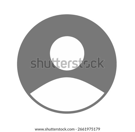 Minimalist user grey avatar icon silhouette for profile picture website app ui ux placeholder account identification or contact graphic resource