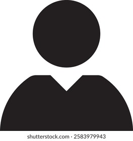A minimalist User icon with a clean black outline on a light Cambridge white background. Modern and simple, symbolizing profile, account, and identity in a sleek and professional design.