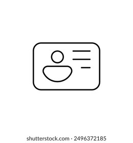 Icono de ID de usuario minimalista - Gráfico de Vector simple y plano para Perfil, Cuenta y diseño de interfaz de Inicio de sesión