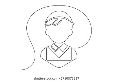 Minimalist user person continuous line drawing icon symbol isolate design