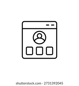 Minimalist User Profile Icon Outline On Computer Browser Window Interface