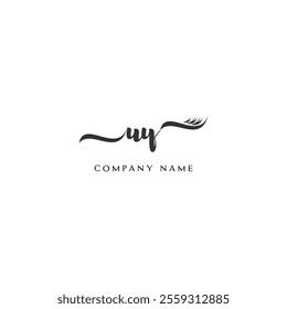 Minimalist UY Logo Design with Abstract Feather Element