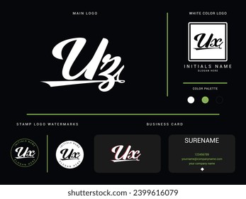 Minimalist UZ Luxury Logo, erstes Uz zu Letter Logo Symbol Design für Finanzen oder Business