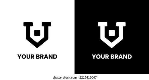 Minimalist V Logo Design Vector. Letter V Abstract Triangle Logo Black White Design Vector Template. Logotype concept icon