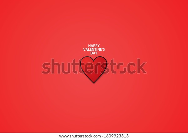 Minimalist Valentines Card One Small Heart Stock Vector Royalty Free 1609923313