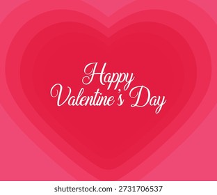 Minimalist Valentine's Day background featuring a soft, multi-layered pink gradient that forms a subtle radiating heart shape. Centered in the composition is "Happy Valentine's Day" written in elegant