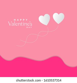 Minimalist Valentine's Day Background in paper style