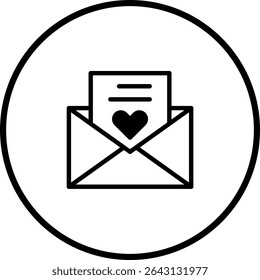 Minimalist Valentine's Day Card in Envelope Icon for Digital Design Projects