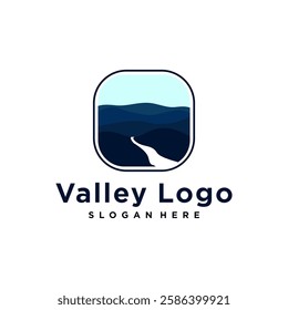 Minimalist Valley Logo Design Vector Template