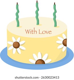 Minimalist vanilla cake decorated with white flowers for a garden feel