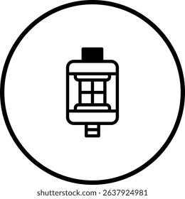 Minimalist Vape Tank Icon in Black and White Circle for E-Cigarette Designs