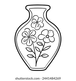 Icono de jarrón minimalista en formato vector elegante.
