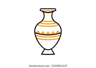  Minimalist vase pottery line art on white background, perfect for decor and design projects.