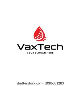 diseño de logotipo oval de circuito de goteo VaxTech minimalista