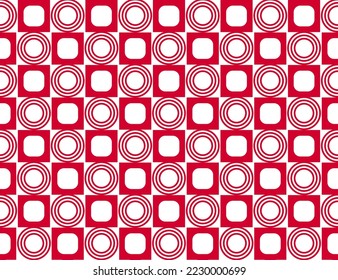 Minimalist vecor pattern made of simle geometry in red color