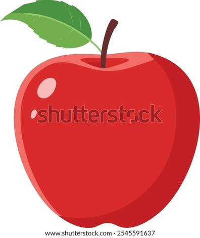 Minimalist vector apple rendered in rich red tones with smooth gradients that add a subtle three-dimensional effect. 