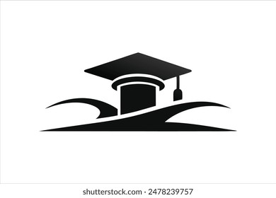 Minimalist vector art of an Education logo, elegantly crafted for impactful visual representation.