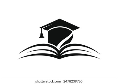 Minimalist vector art of an Education logo, elegantly crafted for impactful visual representation.