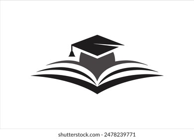 Minimalist vector art of an Education logo, elegantly crafted for impactful visual representation.