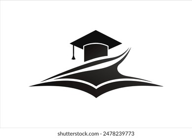 Minimalist vector art of an Education logo, elegantly crafted for impactful visual representation.