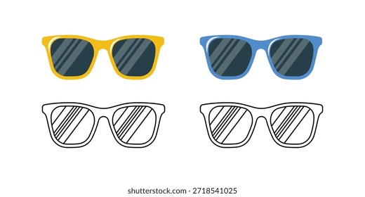 Arte vectorial minimalista, Ilustración vectorial simple, Vector establecido