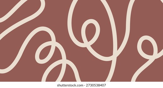 Fundo vetorial minimalista com formas caligráficas boho