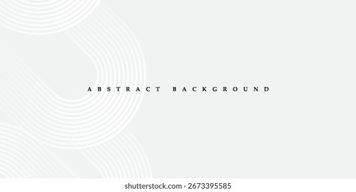 Minimalist vector background with elegant white curved lines forming circular loops on a smooth gray gradient. Perfect for modern, abstract, and professional design themes.