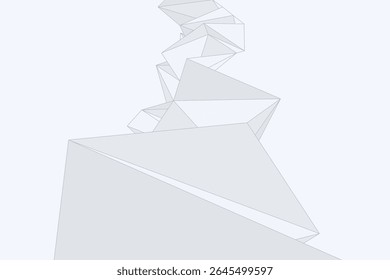 Minimalist vector background featuring abstract origami-style polygons with sharp angular lines and symmetry