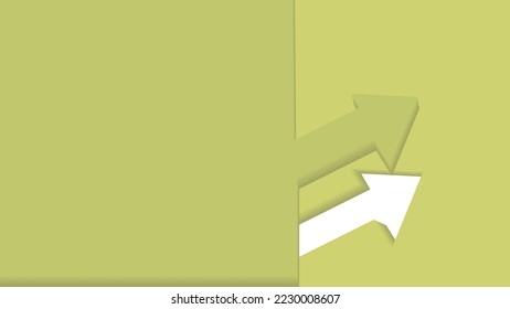 Minimalist vector background. Two surfaces. An arrow starting from one half of the surface and extending into the other half. Arrow, pointer, trend.