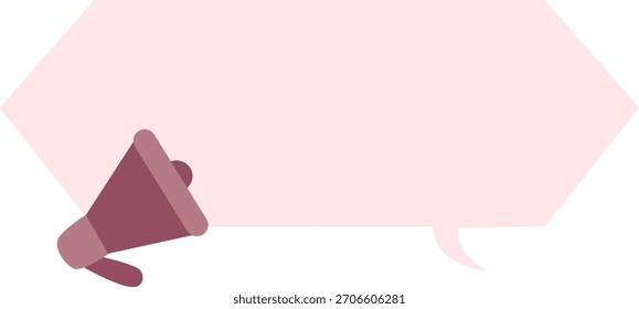 Anuncio de Vector minimalista con megáfono y burbuja de discurso Horizontal para espacio de texto.