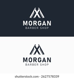 Minimalist Vector Barber Shop Logo Illustration