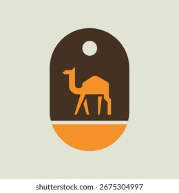 Minimalist Vector Camel Logo illustration for branding