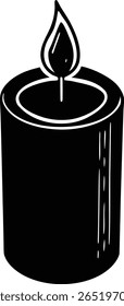 Vela de Vector minimalista con una llama Pequeña