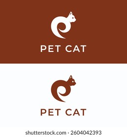Minimalist Vector Cat Logo Elegant Pet Symbol Design