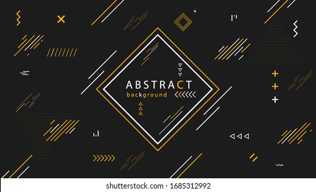 Minimalist vector chaotic geometric backgrounds dark color. Use for covers, placards, posters, flyers and banner design. Central Composition. Only line