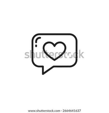 Minimalist vector of a chat bubble with a heart symbol perfect for social media dating apps love messages and communication design projects