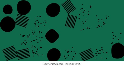 Minimalist vector composition featuring organic circles rectilinear forms and scattered speckles. Ideal for branding elements or digital backgrounds.
