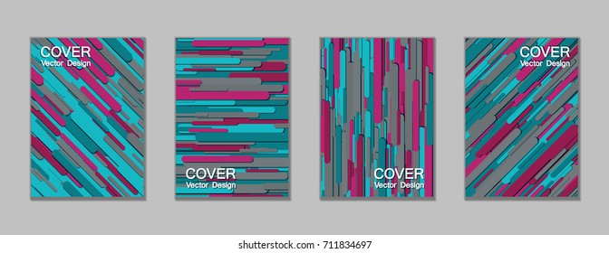 Minimalist vector cover page layout. Creative trendy colors cover backgrounds. Vector minimal brochure abstract geometric templates, modern rounded shapes tech pattern composition, dynamic background.