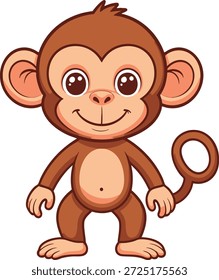 Vector minimalista de un mono marrón lindo
