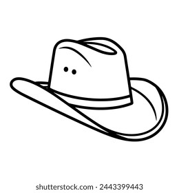Minimalist vector depiction of a cowboy hat outline, ideal for fashion graphics.