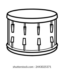 Minimalist vector depiction of a drum outline, ideal for percussion graphics.