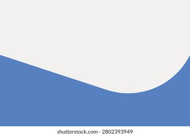 Minimalist vector design with a blue and white abstract geometric shape, featuring a curved line and sharp angles for modern appeal.